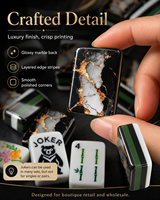 Juego de Mahjong Plegable de Acrílico Negro - 166 Fichas Edición Estándar Americana