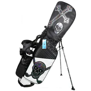 OEM logo personalizzato ricamo golf mezza borsa in pelle pu stampa sacche da golf per gli uomini