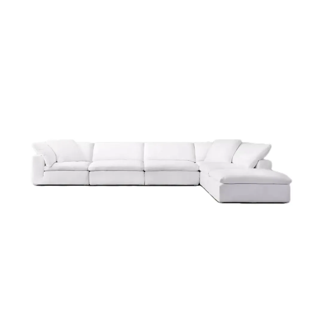 Great Price Italian White Living Room Sofa Set Luxury Sectional Fabric Cloud Sofa