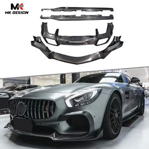 Kit carrosserie en fibre de carbone style R : lèvre de pare-chocs avant, jupes latérales et diffuseur arrière pour Mercedes Benz <span class=keywords><strong>AMG</strong></span> GT <span class=keywords><strong>GTS</strong></span> Coupé 2 portes 2015-2018 - Product Image 1