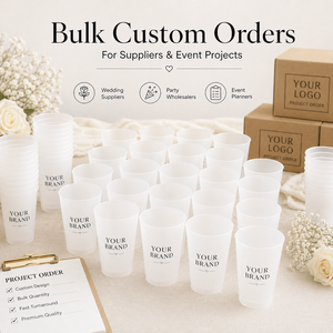 Wholesale Custom Frosted <strong>Plastic</strong> Cups with Logo Personalized Wedding Guest Cups Bulk Party Favor Event <strong>Drinkware</strong> - Product Image 2