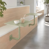 Table murale ronde en acier inoxydable sur mesure, gain de place, pour café, bistrot, bar, restaurant, usine OEM ODM