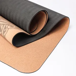 2023 Premium Eco-Vriendelijke Dubbele Laag Zonder Slip Thuis Fitness Kurk Yoga Mat Met Aangepast Logo