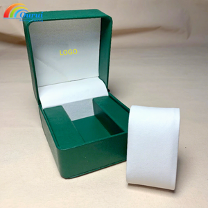 Boîte à montre de luxe en cuir vert personnalisée avec logo, directement de l'usine, boîte cadeau en cuir vert personnalisée pour montres de luxe - Product Image 5