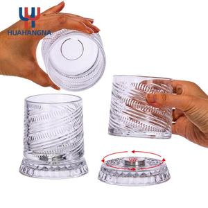 Custom Premium Luxury Crystal Rotating Whiskey <b>Glasses</b> <b>Engraved</b> Tumbler <b>Whisky</b> <b>Glass</b> - Product Image 3