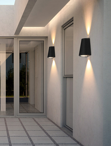 Garden LED Outdoor <strong>Wall</strong> <strong>Light</strong> IP54 Waterproof 2*5W Trapezoid Aluminum Metallic <strong>Silver</strong> Luster Warm White House Spotlight - Product Image 6