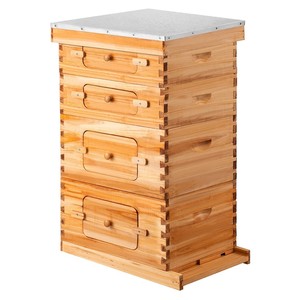 Equipo de Apicultura: <span class=keywords><strong>Colmena</strong></span> de Abejas de Madera de 4 Niveles y 10 Cuadros - Product Image 1