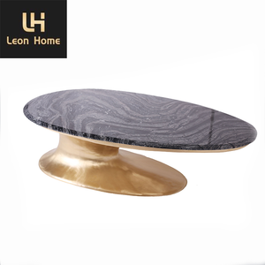 Italia moda minimalista ufficio ovale marmo naturale top speciale a forma di tavolino - Product Image 1