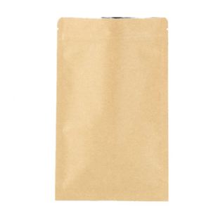 Sac en papier imperméable avec logo personnalisé, sacs en plastique kraft personnalisés avec fermeture éclair, 13x21cm, pack promotionnel - Product Image 1