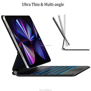 RGB arkadan aydınlatmalı manyetik yüzer konsol standı kılıfları için iPad Pro 11 3rd 2nd nesil sihirli klavye Trackpad dokunmatik USB 3 tuşları - Product Image 4