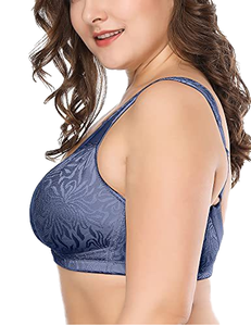Reggiseno Intero in Pizzo Sexy Senza Ferretto Taglie Forti con Coppe Pieno Contenimento e Spalline Larghe, Comodo, Disponibile in Vari Colori, Taglie 80-110 B C <span class=keywords><strong>D</strong></span> E F <span class=keywords><strong>G</strong></span> per Donna - Product Image 2