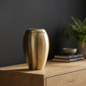 Urnes funéraires de luxe en laiton faites à la main pour cendres humaines, design zen asiatique durable - Product Image 1