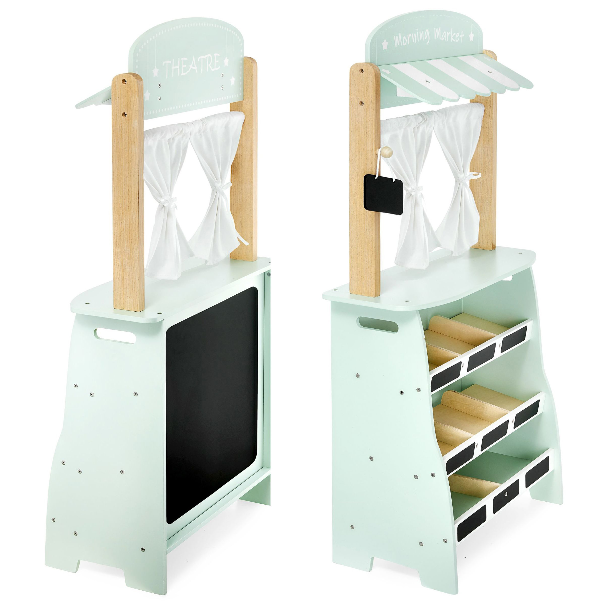 Двухсторонняя кукла с меловой доской, игра для ролевых игр, магазин фруктов, Детские деревянные игрушки для ролевых театров