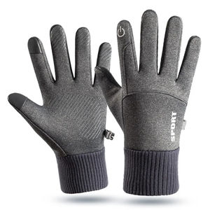 Invierno cálido dedos completos impermeable a prueba de viento ciclismo deportes al aire libre correr motocicleta esquí pantalla táctil guantes de lana - Product Image 5
