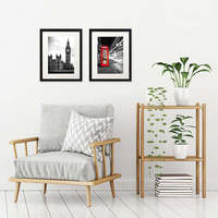 Marco de Fotos de Plástico de 12x16 Pulgadas con Paspartú, Marcos de Fotos Negros para Montar en la Pared, Marco de Fotos en Oferta para Decoración del Hogar