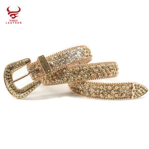 Cinturones de diseñador para niños pequeños personalizados, cinturones de cuero para niños, cinturones de diamantes de imitación dorados occidentales, BB <span class=keywords><strong>Simon</strong></span> para niños - Product Image 3