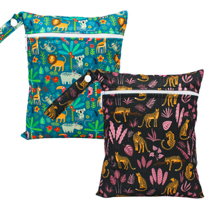 Bajo MOQ personalizado 20*25cm bolsas de bebé de un solo bolsillo para niños pañal impermeable con cremallera bolsa húmeda - Product Image 6