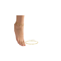 13 Pièces de Bijoux de Cheville pour Femme en Laiton, Argent et Or, avec Anneaux d'Orteil et Chaînes Superposées, Réglables à Extrémité Ouverte, pour la Plage et l'Été