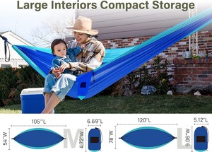 Mingchan, ligera, portátil, para 2 personas, para exteriores, resistente, hamaca con correas incluidas para colgar fácilmente de los árboles - Product Image 6