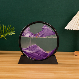 Relajante Reloj de Arena de Vidrio Redondo con Arte de Arena Fluida 3D, Paisaje Marino Profundo, Pintura de Arenas Movedizas, Decoración <span class=keywords><strong>para</strong></span> el Hogar, Adorno de Escritorio - Product Image 3