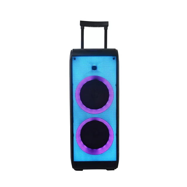 T Double 8 Inch Bluetooth Big Portable Speaker With Trolley and Wheels Portable Party Speaker
