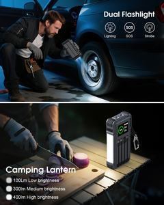Démarreur portable 1500A à courant de crête, batterie externe solaire 12000mAh, chargeur rapide PD 45W pour camping, voyage et situations d'urgence - Product Image 3