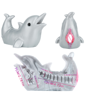 Masturbador masculino con forma <span class=keywords><strong>de</strong></span> delfín <span class=keywords><strong>de</strong></span> doble canal, juguete sexual realista, Vagina, Animal, coño, hombre, Stroker, FantasyOnahole - Product Image 1