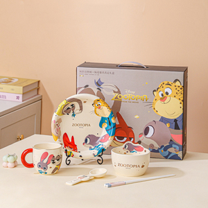 Juego de Vajilla de Cerámica de Lujo <span class=keywords><strong>Disney</strong></span> Solo, con Diseño de Anime y Dibujos Animados, Apto para Lavavajillas, Portátil, en Caja de Regalo, Plato y Tazón de <span class=keywords><strong>Porcelana</strong></span> - Product Image 5