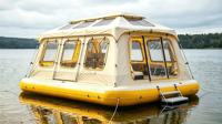 Maison flottante gonflable surdimensionnée personnalisée, tente de camping aquatique gonflable avec échelle
