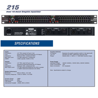 Ecualizador gráfico de audio profesional 215 de alta calidad para ecualizador gráfico de sonido