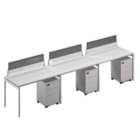 Table de bureau moderne blanche pour espace ouvert, poste de travail de bureau pour 2, 4, 6 ou 8 personnes
