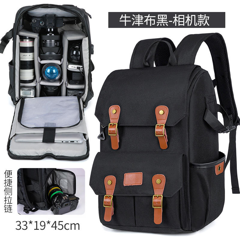 วัสดุผ้าอ็อกซ์ฟอร์ดสีดำสำหรับกล้อง กันน้ำ