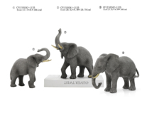 Nouvelle Statue d'éléphant d'animal de résine lancée sur la texture de poisson de perle pour l'ornement à la maison décoratif