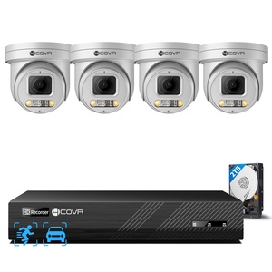 Sistema de Cámaras de Seguridad PTZ PoE 4COVR de 8 Canales, Cámara PTZ PoE de 4x5MP con Zoom 5X, Visión Nocturna en Color, Detección de Personas/Vehículos, Audio Bidireccional, Kit NVR - Product Image 1