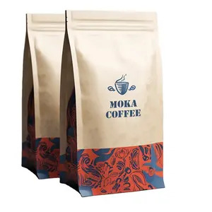 Sachets debout imprimés personnalisés Sacs en mylar blanc mat pour le café Vanne de dégazage pour les aliments en sac Café unidirectionnel