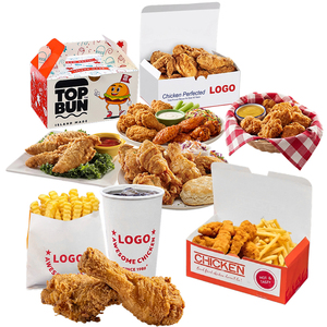Boîte d'emballage personnalisée pour poulet frit, <span class=keywords><strong>carton</strong></span> <span class=keywords><strong>alimentaire</strong></span> à emporter, hot-dog coréen à emporter, burger français, boîte en papier pour poulet frit, restauration rapide - Product Image 3