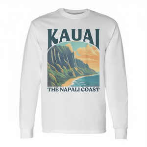 Camiseta Vintage de Manga Larga de la Costa de Napali, Hawái, Kauai, Ropa de Playa - Product Image 2