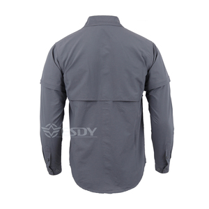 Camisetas Tácticas Transpirables de Secado Rápido para Hombre ESDY Color Gris para Deportes al Aire Libre - Product Image 3