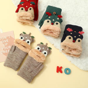 Automne hiver Version coréenne mignon dessin animé étudiant écriture gants opéra longueur noël cerf rabat couverture chaud résistant au froid - Product Image 2