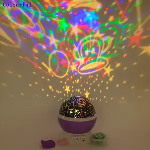 Hot selling rotating star sky moon kids bedroom night lighting projector lamp