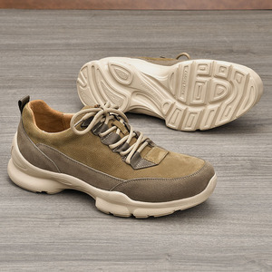 Chaussures de sport pour hommes en cuir véritable, chaussures décontractées d'automne, semelle intermédiaire en EVA, semelle extérieure en caoutchouc, chaussures de fitness confortables pour l'entraînement croisé - Product Image 2