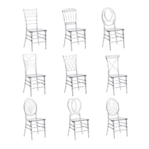 Vente en gros de chaises en plastique plexiglas pour événements tifanny en cristal chaise napoléon transparente chaises chivari pour fête de mariage