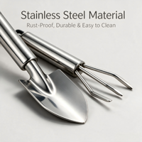 Kit d'outils de jardinage pour treillis végétal, comprenant piquets de support en fer, râteau et pelle, pour l'entretien des plantes de jardin domestique, résistant à l'eau, antirouille et durable