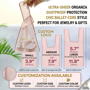 Sac transparent en plexiglas avec logo personnalisé pour petit sac à main de style ballet bijoux stockage de bracelets emballage de <span class=keywords><strong>textile</strong></span> anti-poussière en organza - Product Image 5