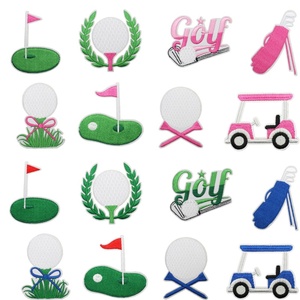 Écussons personnalisés pour clubs <span class=keywords><strong>de</strong></span> golf, roses et bleus, en feutre non tissé thermocollant, appliques brodées sportives pour chariots <span class=keywords><strong>de</strong></span> golf, sacs <span class=keywords><strong>de</strong></span> balles, badges et casquettes <span class=keywords><strong>de</strong></span> camionneur - Product Image 1