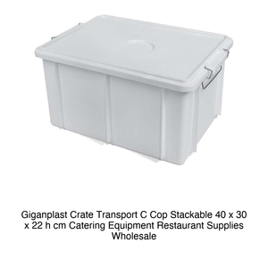 Stackable Transport <b>Box</b> 40 × 30 × 22 h cm, with Lid Giganplast - Product Image 2