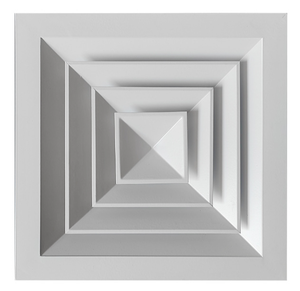 HVAC ตัวกระจายอากาศอลูมิเนียมทรงสี่เหลี่ยมใบมีดโค้งกรอบใหญ่สวยงาม - Product Image 1