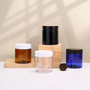 Transparent Wide Mouth Pet <b>Plastic</b> Jars 120ml Cylinder For Herbal Tea Food Cream <b>Packaging</b> - Product Image 1