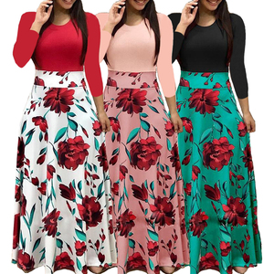 2025 Thời Trang Nhà Máy Chắp Vá Thanh Lịch Đảng Hoa Maxi Dress Phụ Nữ Mùa Hè Ăn Mặc Giản Dị Thời Trang Phụ Nữ Dresses - Product Image 1