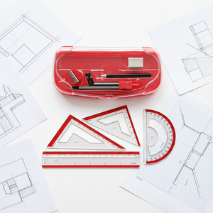 ชุดเครื่องเขียนคณิตศาสตร์พลาสติก 8 ชิ้น กล่องเรขาคณิตสำหรับนักเรียน ชุดเขียนแบบพร้อมวงเวียน ไม้บรรทัด สำหรับการสอบ - Product Image 2